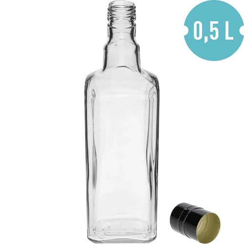 Dekoratiivpudel TYNKTURA 0,5 L, pika musta keeratava korgiga fi 28 mm, 1 tk. - 2