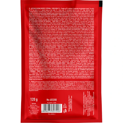 Destilleerijapärm Turbo Grom 72 h - 2