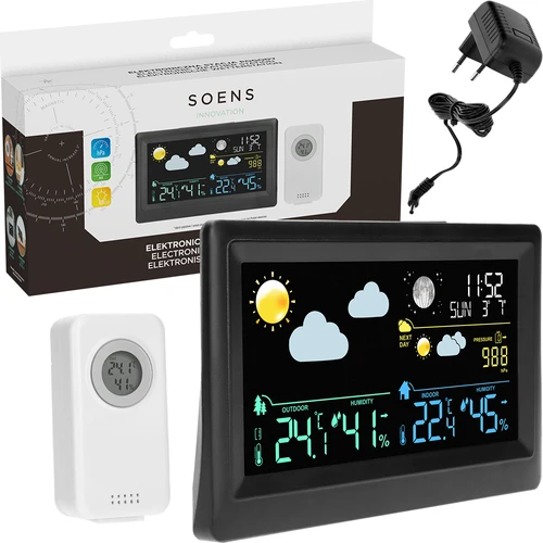 Elektrooniline ilmajaam – juhtmevaba, anduriga, must - 7