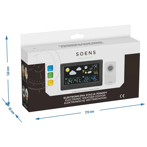Elektrooniline ilmajaam – juhtmevaba, anduriga, must - 14