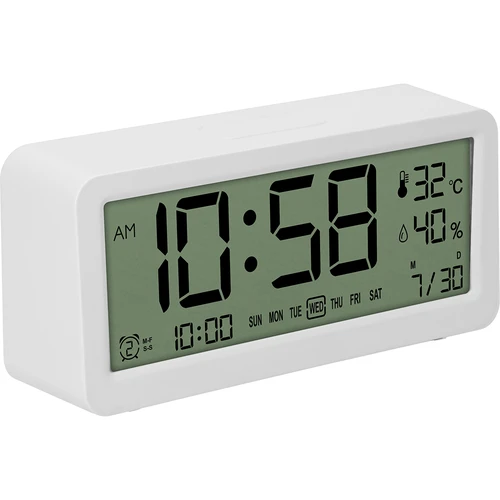 Elektrooniline ilmajaam Soens – valge, koos kellaga ja kalendriga