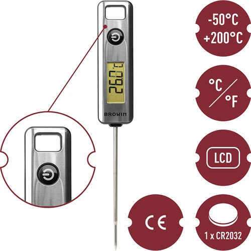 Elektrooniline köögitermomeeter, LCD (-50 °C kuni +200 °C) - 5