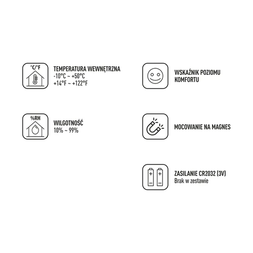 Elektrooniline termomeeter mugavusindikaatoriga, valge - 9