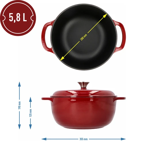 Emailitud malmpott - bordoo, 5,8L - 4
