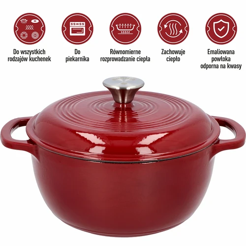 Emailitud malmpott - bordoovärvi, 4 L - 5