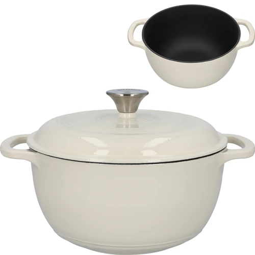 Emailitud malmpott – ecru, 4 L