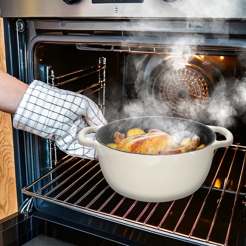 Emailitud malmpott - ekrü, 4 l - 8