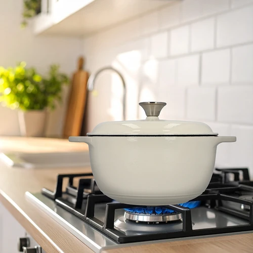 Emailitud malmpott - ekrü, 4 l - 9