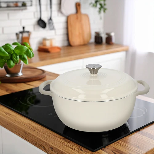 Emailitud malmpott - ekrü, 5,8 l - 9