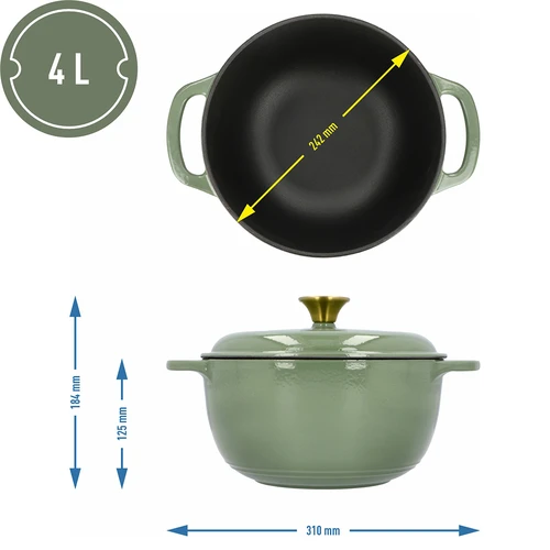 Emailitud malmpott - salveiroheline, 4L - 4