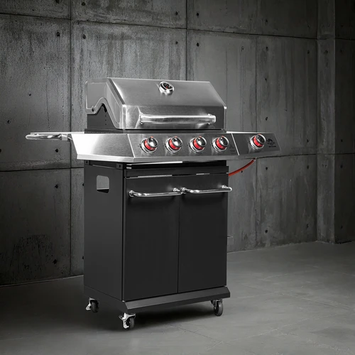 Gaasgrill dragON BBQ101, 11,7 kW, must-hõbedane - 4