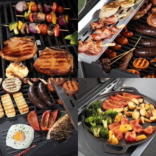 Gaasgrill dragON BBQ101, 11,7 kW, must-hõbedane - 11