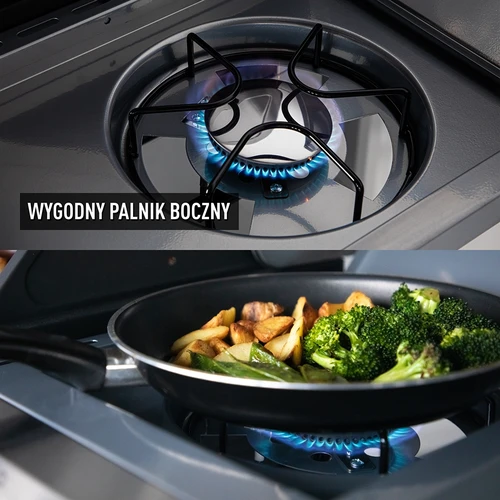 Gaasgrill dragON BBQ101, 11,7 kW, must-hõbedane - 7