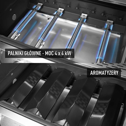 Gaasigrill dragON BBQ201, 18,8 kW, hõbedane - 5