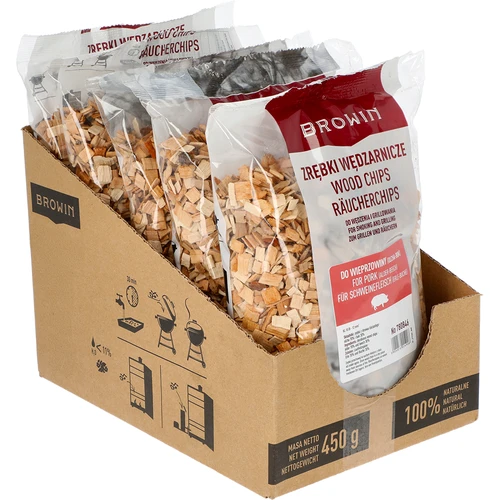 Hakkepuit suitsutamiseks/grillimiseks sealiha jaoks - segu (70% lepp, 30% pöök), 450 g, kl.10 - 2