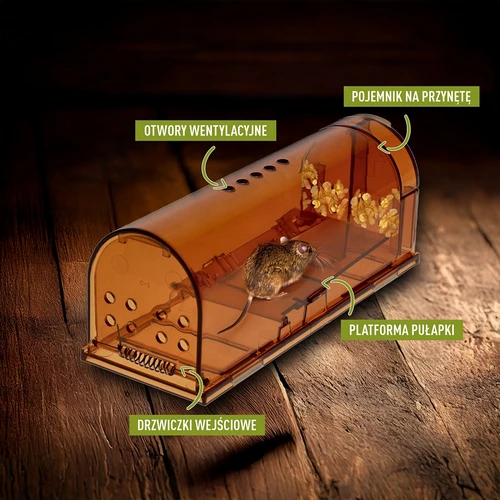 Hiirelõks – eluspüünis, läbipaistev, 2 tk. - 5