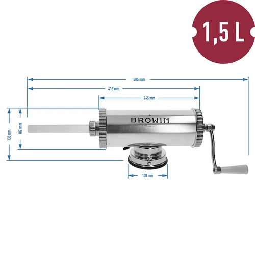 Horisontaalne vorstitäitja 1,5 kg, silikoonist kolviga - 10
