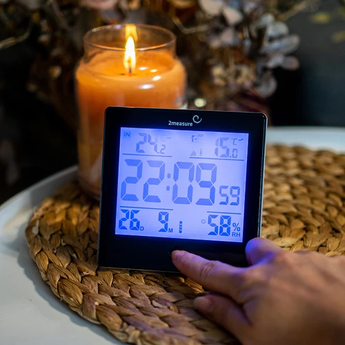 Ilmajaam RCC, DCF – elektrooniline, juhtmevaba, taustvalgustusega andur, must - 10