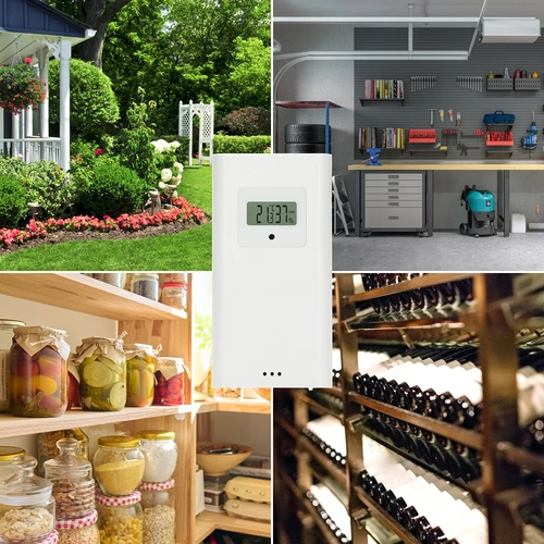 Ilmajaam (RCC,DCF) - elektrooniline, juhtmevaba, taustvalgustusega, anduriga, valge - 12