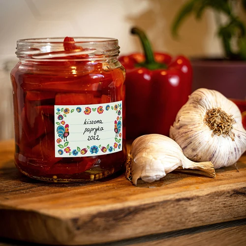 Isekleepuvad etiketid, folk-mustriga 85/55 mm - 20 tk. - 6