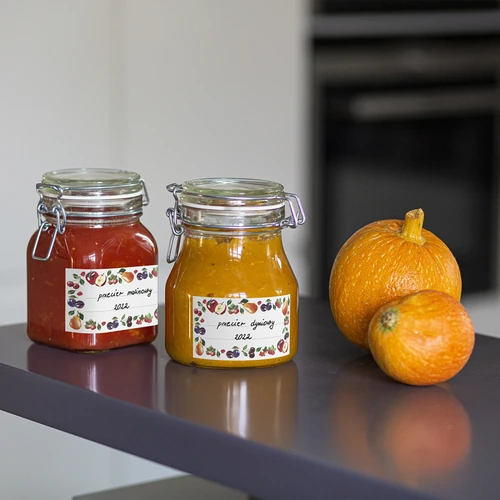 Isekleepuvad etiketid, puuviljamustriga, 85/45 mm - 20 tk. - 5