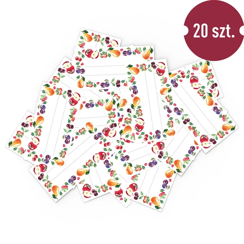 Isekleepuvad etiketid, puuviljamustriga, 85/45 mm - 20 tk. - 3