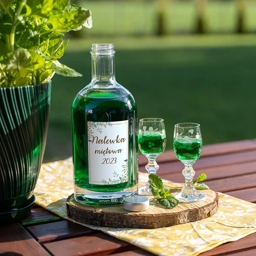 Iseliimuvad etiketid 60 × 90 mm pudelitele, purkidele, kingitustele, taimemustriga - 20 tk - 5