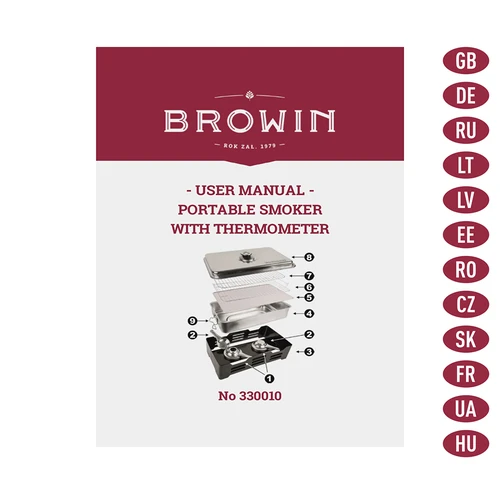 Kaasaskantav suitsuahi termomeetri ja viljapuu suitsutuslaastudega - 8