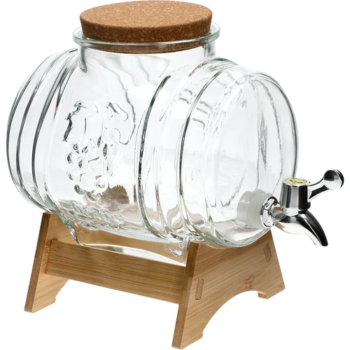 Klaasist 3 L vaat, laia täiteavaga, korgi, aluse ja kraaniga