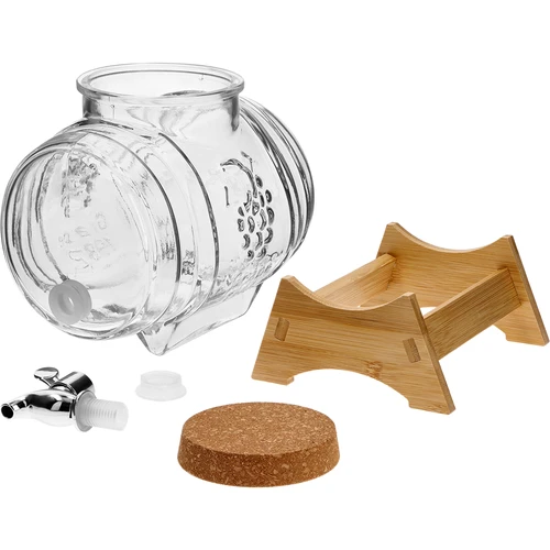 Klaasist 3 L vaat, laia täiteavaga, korgi, aluse ja kraaniga - 3