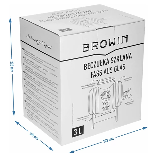 Klaasist 3 L vaat, laia täiteavaga, korgi, aluse ja kraaniga - 8