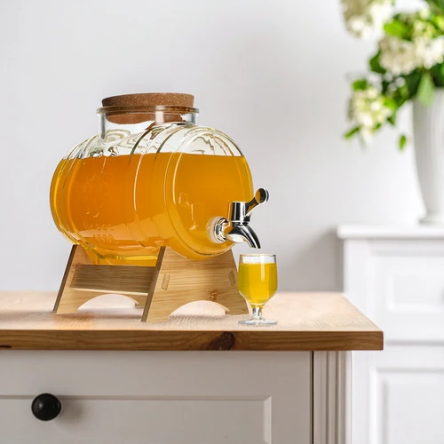 Klaasist 3 L vaat, laia täiteavaga, korgi, aluse ja kraaniga - 7