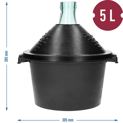 Klaasist veiniballon 5 L – plastikkorviga - 7