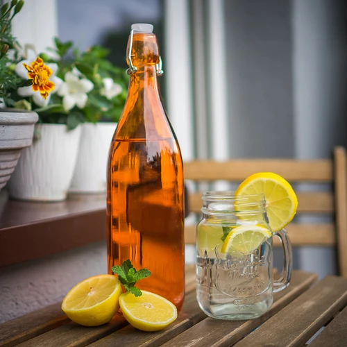 Klaaspudel 1 L õhukindla sulguriga - erinevates värvides - 3