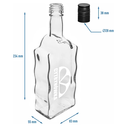 Klasztorna 500 ml pudel keeratava korgiga ja trükiga „Cytrynówka”, muster 2 - 5
