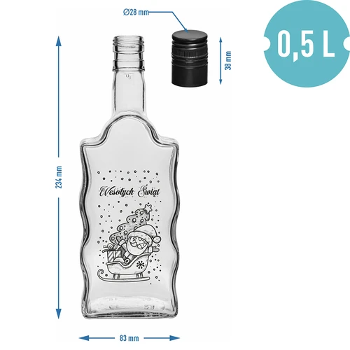 Kloostripudel 500 ml keeratava korgiga, trükiga Jõuluvana, 1 tk. - 5