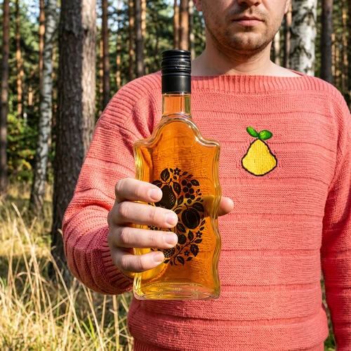 Klasztorna pudel 500 ml keeratava korgiga ja trükiga „Puuviljad”, muster 1 - 8