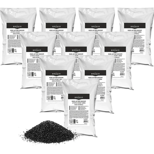 Kookospähkli aktiivsüsi 1 kg x 10 - komplekt