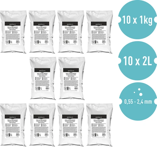 Kookospähkli aktiivsüsi 1 kg x 10 - komplekt - 2