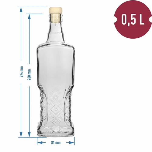 Kredens-stiilis 500 ml pudel korgiga - 5