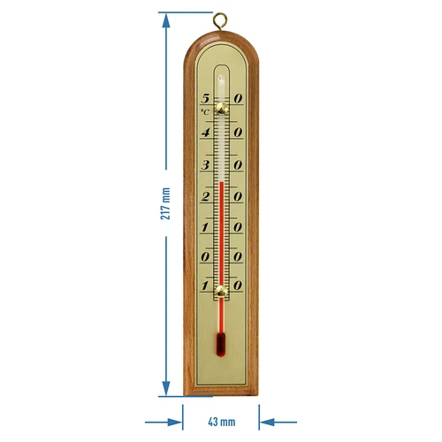 Kuldse skaalaga toatermomeeter (-10°C kuni +50°C) 22 cm, assortii - 2