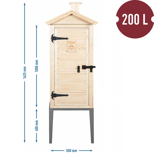 Kuusepuidust suitsukamber, 200 L, roostevabast terasest alusega - 3