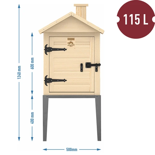 Kuusepuidust suitsutuskamber, 115 l, roostevabast terasest alusega - 3