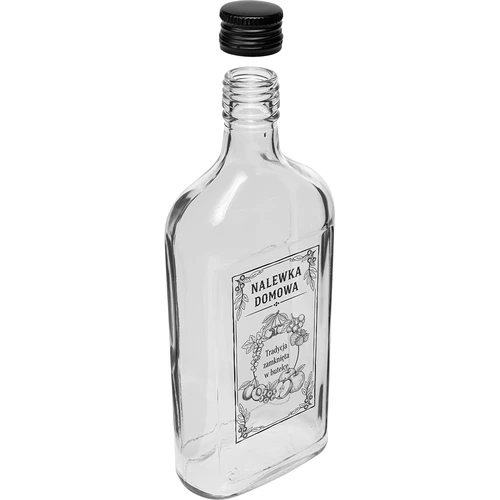 Plasku-tüüpi 500 ml klaaspudel keeratava korgiga, trükiga „Kodune liköör”, 1 tk. - 3