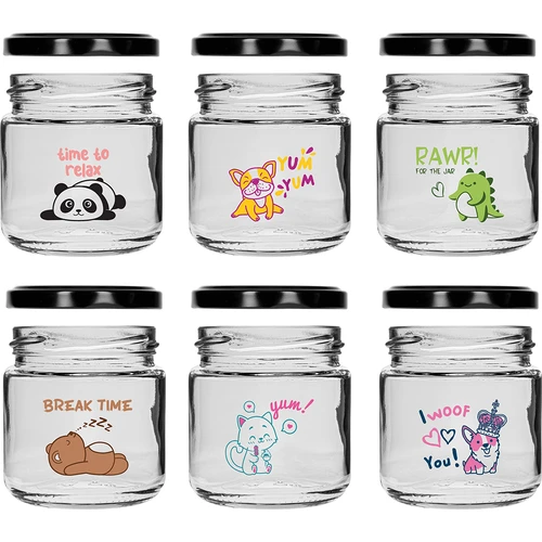 Lastele mõeldud purk twist-off 212 ml trükiga ja kaanega fi 66/4, 6 tk - 3