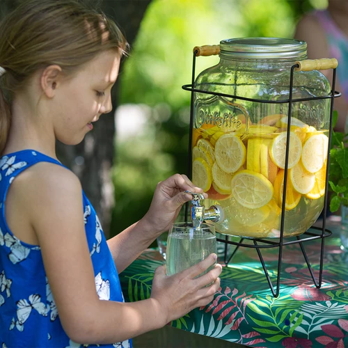 Lemoniada purk 8 L - kraanikuga, metallist käepidemetega alusel - 8