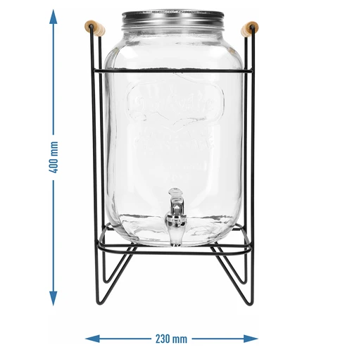 Lemoniada purk 8 L - kraanikuga, metallist käepidemetega alusel - 6