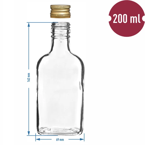 Likööripudel taskupudel, kruvikorgiga, 200 ml, 10 tk - 6
