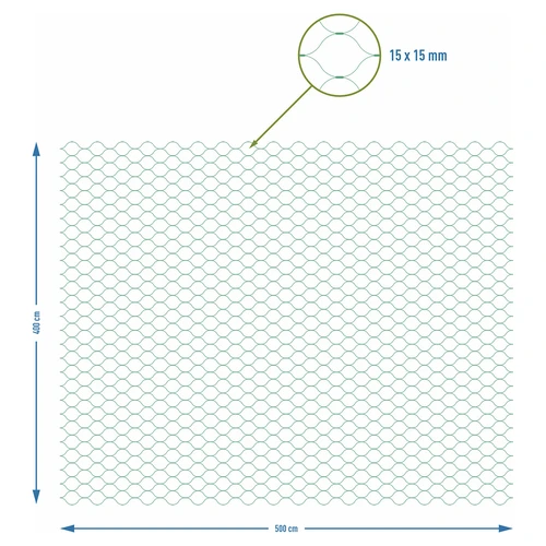 Lindude eest kaitsev võrk, roheline, 4 m x 5m - 7