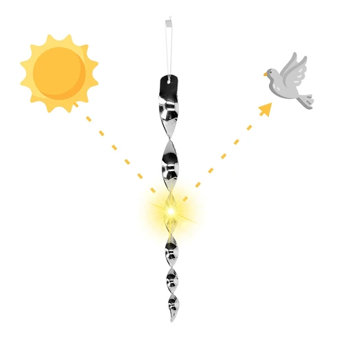 Lindude peletaja – hõbedased peegeldavad spiraalid, 6 tk - 3